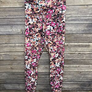 Athleta Women's Transcend Stash Leggings Size M Elysian Floral Pink Pockets